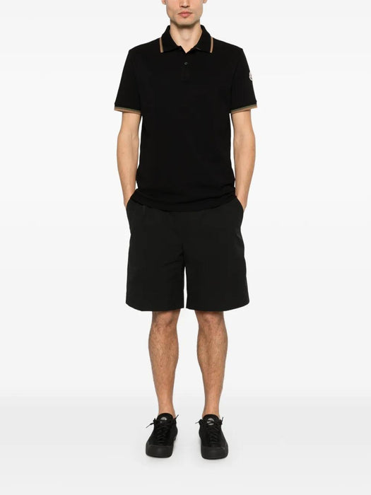 Ribbed trim logo patch polo shirt L1-091-8A000-05-89A16 999 MONCLER 