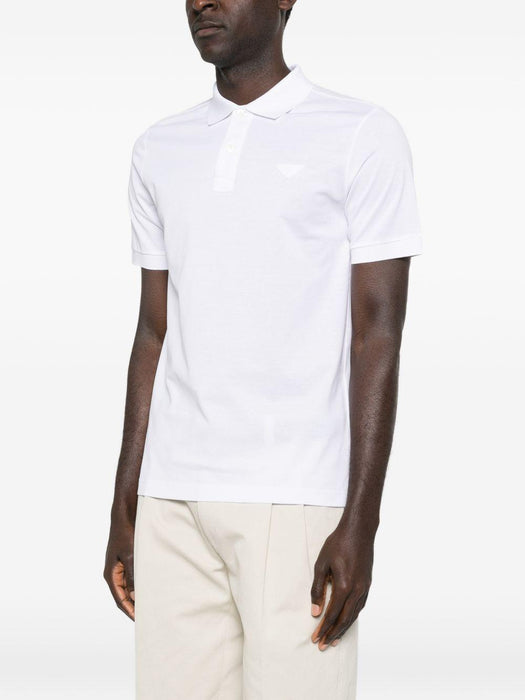 logo-detail polo shirt UJN444 S WEO 1867F0009 PRADA 