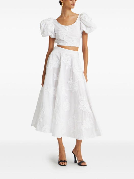 floral-embroidered midi skirt 114557400 400 ROTATE 