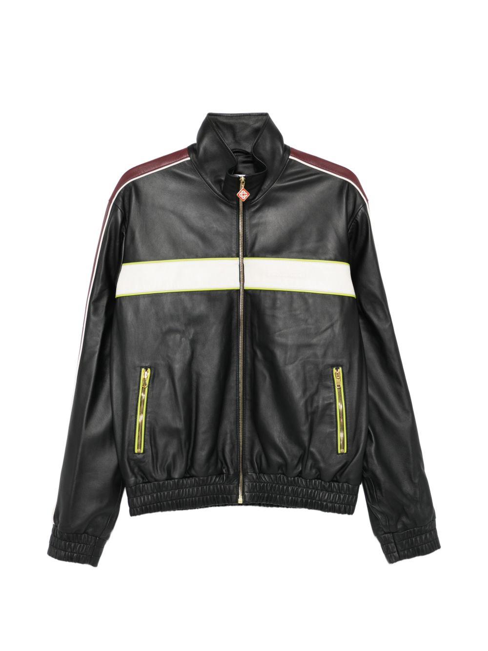 stripe zip jacket M-SP26-JK-438-01 BLACK CASABLANCA 