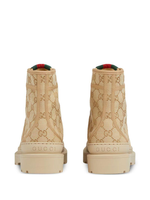 Web logo-pattern lace-up boots 847696 FAD2I9641 GUCCI 