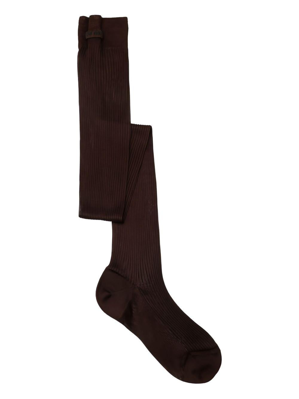 ribbed logo socks MCZ522 S OOO 177GF0324 MIU MIU 