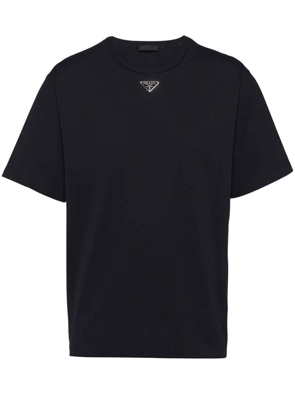 triangle-logo cotton T-shirt UJN861 S 232 240F0002 PRADA 