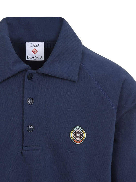 polo-neck embroidered sweatshirt M-AW25-JTP-409-01 DRESS BLUES CASABLANCA 