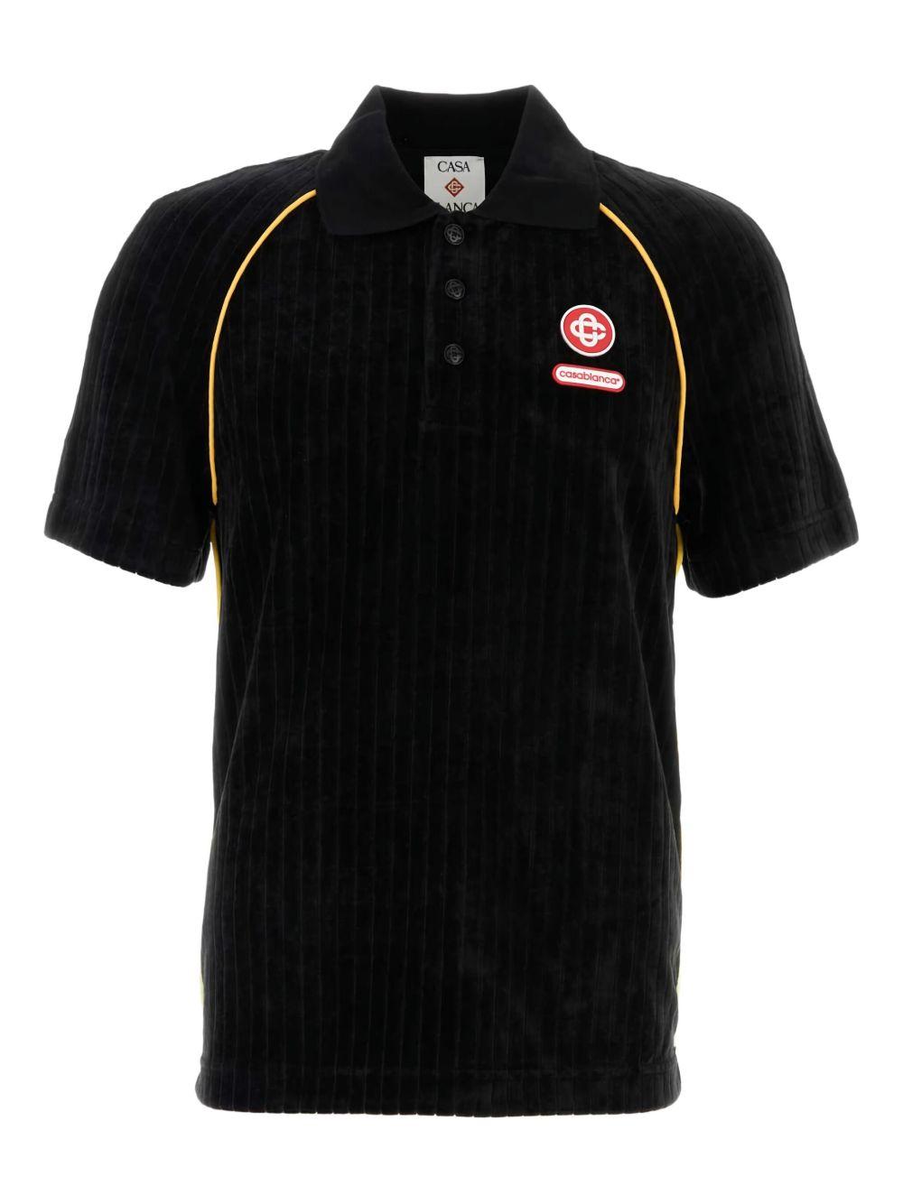corduroy piping polo shirt M-AW25-JTP-432-01 BLACK CASABLANCA 