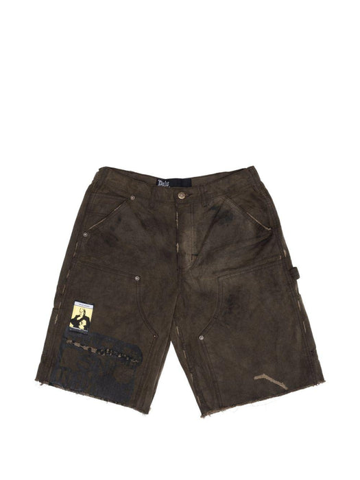 SINNED 4 NOTHING WAXED CANVAS DBL KNEE SHORT 5U009Q1010BRN BROWN PALY HOLLYWOOD 