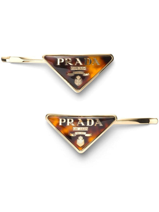 logo-engraved triangle hair clips 1IF169 2CL2F03U2 PRADA 