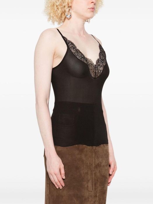 lace-trim ribbed top<BR/><BR/><BR/><BR/><BR/><BR/><BR/><BR/><BR/><BR/> 796843 Y37SM2179 SAINT LAURENT 
