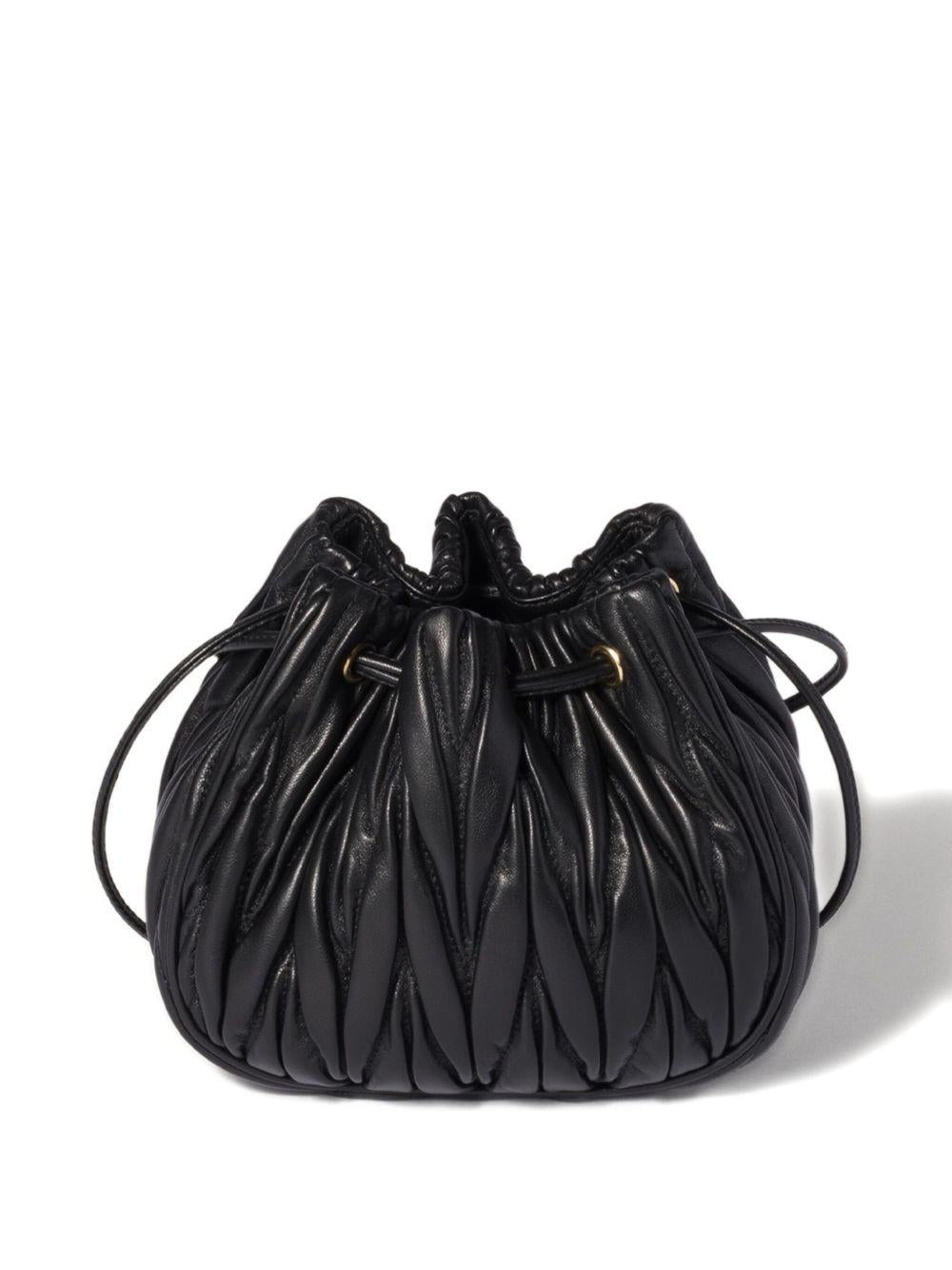 matelassé drawstring clutch bag<BR/><BR/> 5ND022 AFPPF0002 MIU MIU 