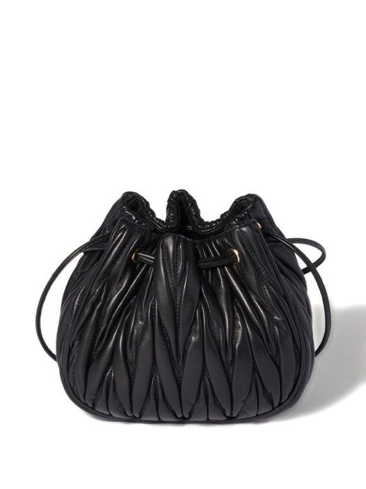 matelassé drawstring clutch bag<BR/><BR/> 5ND022 AFPPF0002 MIU MIU 