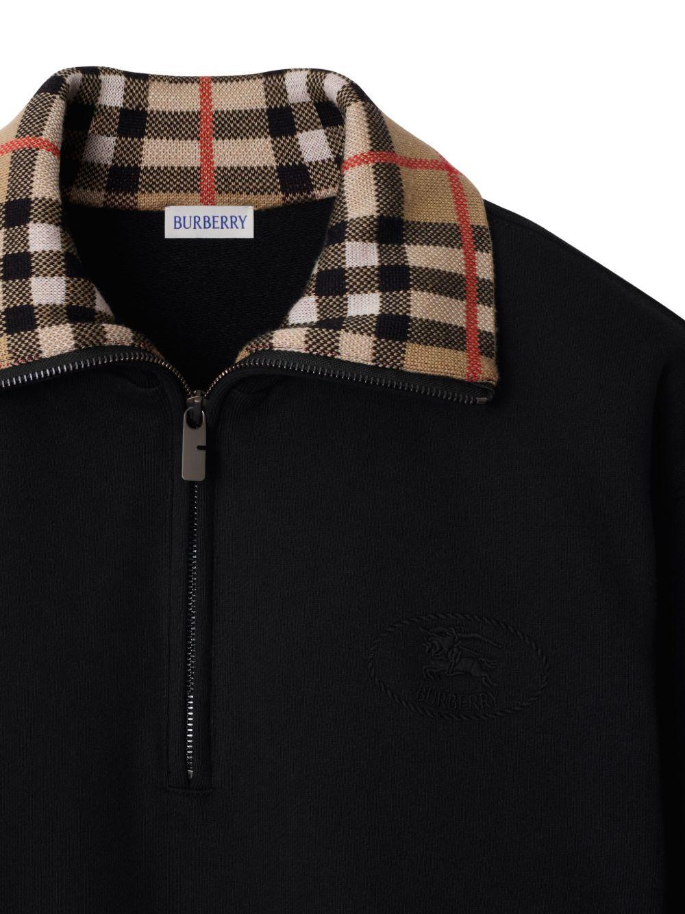 check-collar cotton sweatshirt 8109063 A1189 BURBERRY 