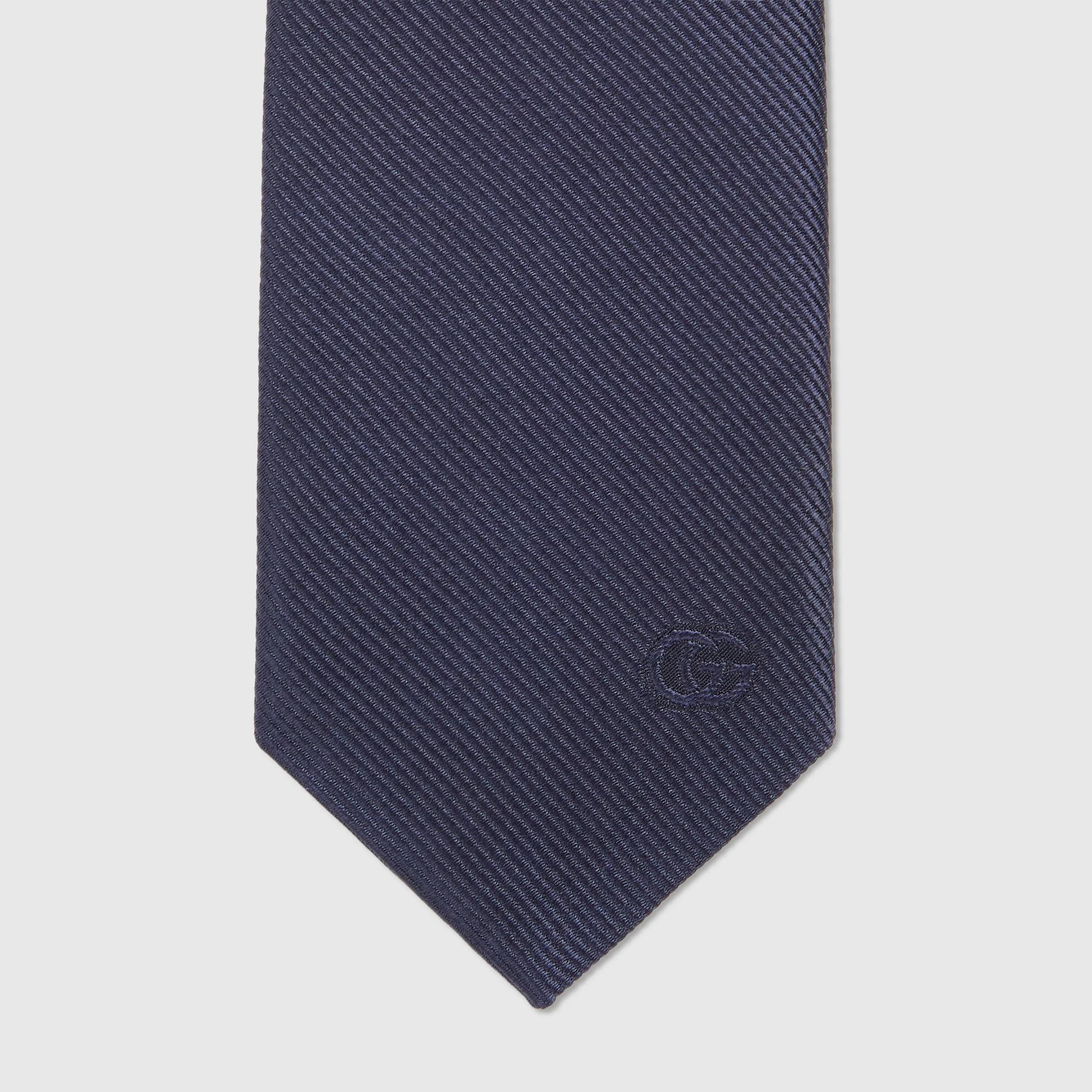 Silk tie with Double G detail 707253 4NAAB4000 GUCCI 