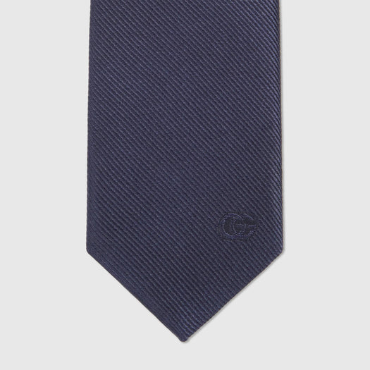 Silk tie with Double G detail 707253 4NAAB4000 GUCCI 