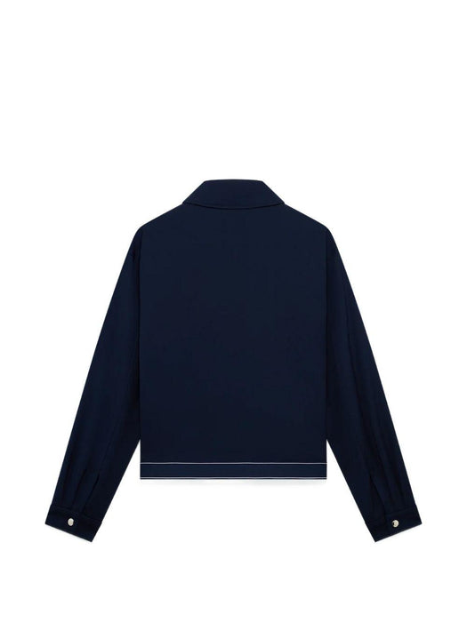 logo-trim shirt jacket M-SP26-JK-442-01 NAVY CASABLANCA 