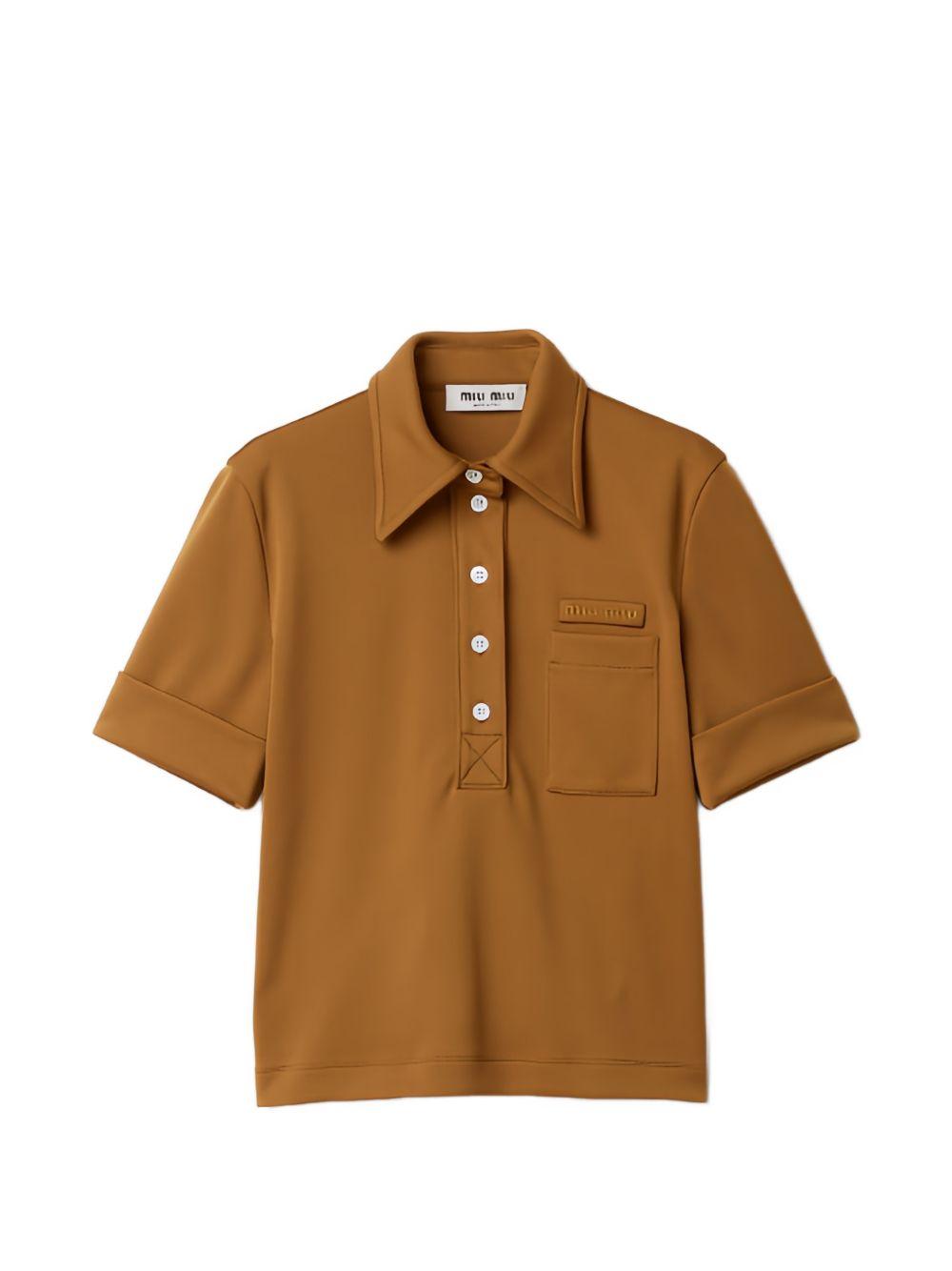 pocket short-sleeved polo shirt MT2204 S OOO 14OAF0041 MIU MIU 