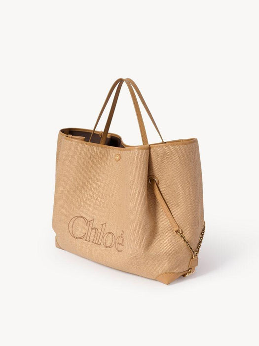 Large double carry bag in raffia-effect fibres CH26AS654S71 218 CHLOÉ 