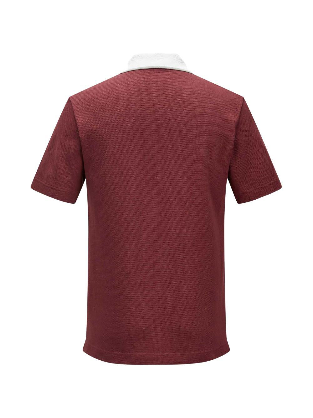 Red Embossed Laurel Polo M-SP26-JTP-243-02 BURGUNDY CASABLANCA 
