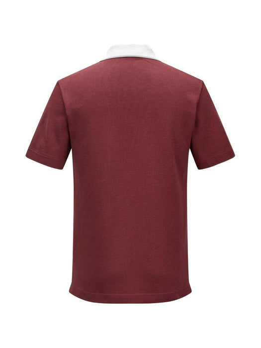 Red Embossed Laurel Polo M-SP26-JTP-243-02 BURGUNDY CASABLANCA 