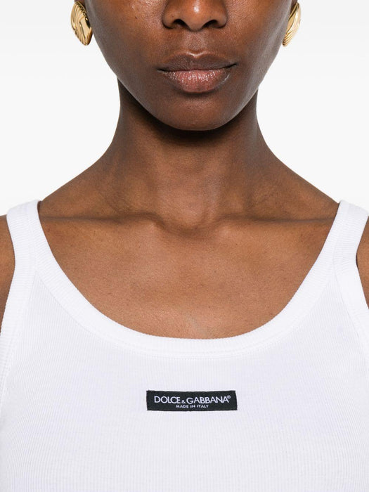 ribbed logo-label tank top F8W45T FU7AVW0800 DOLCE & GABBANA 