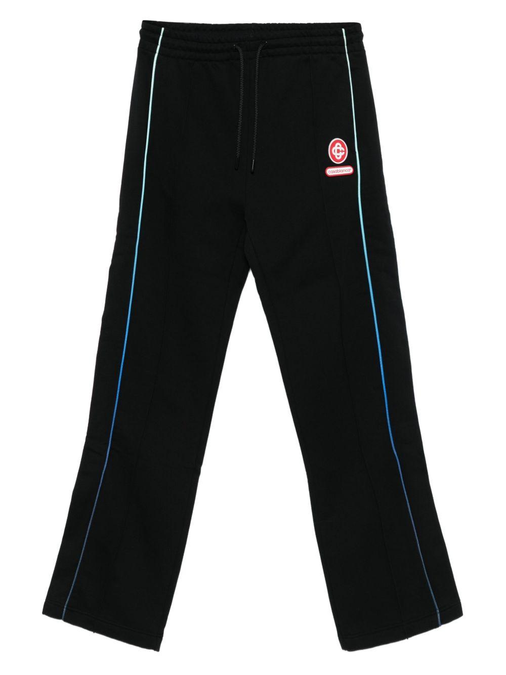 side-stripe elastic-waist trousers M-AW25-JTR-309-01 BLACK CASABLANCA 