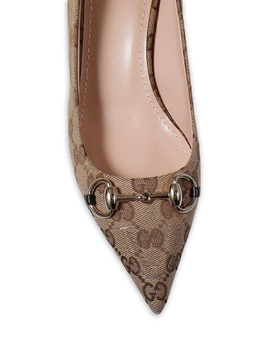 horsebit patterned point-toe pumps<BR/><BR/> 853466 KY9809744 GUCCI 