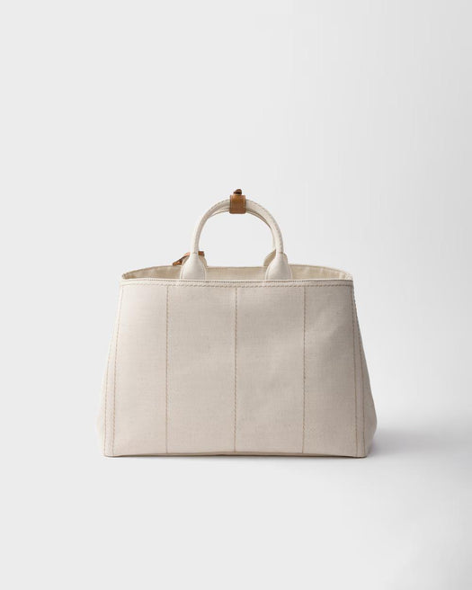 Prada Jardinière extra-large linen blend tote bag 2VG131 2CX9F0018 PRADA 