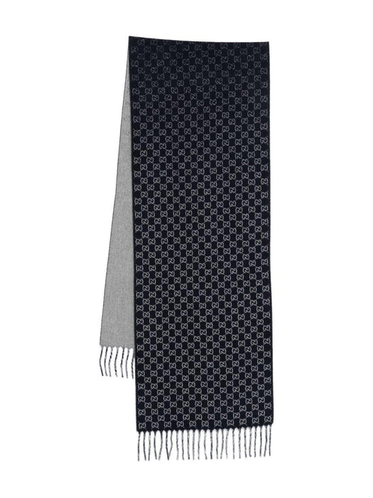 gg-monogram fringed-detail scarf 852038 4GAKX4063 GUCCI 