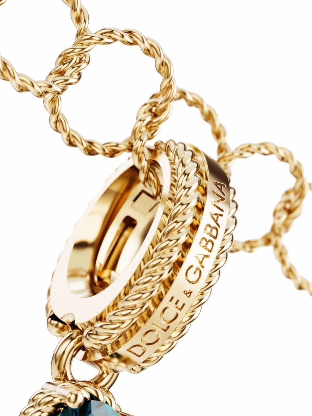 18K yellow gold V letter multi-gems pendant WANR2GWMIXV ZOO00 DOLCE & GABBANA 