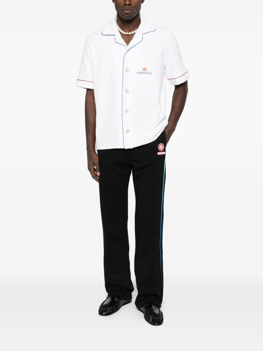 side-stripe elastic-waist trousers M-AW25-JTR-309-01 BLACK CASABLANCA 