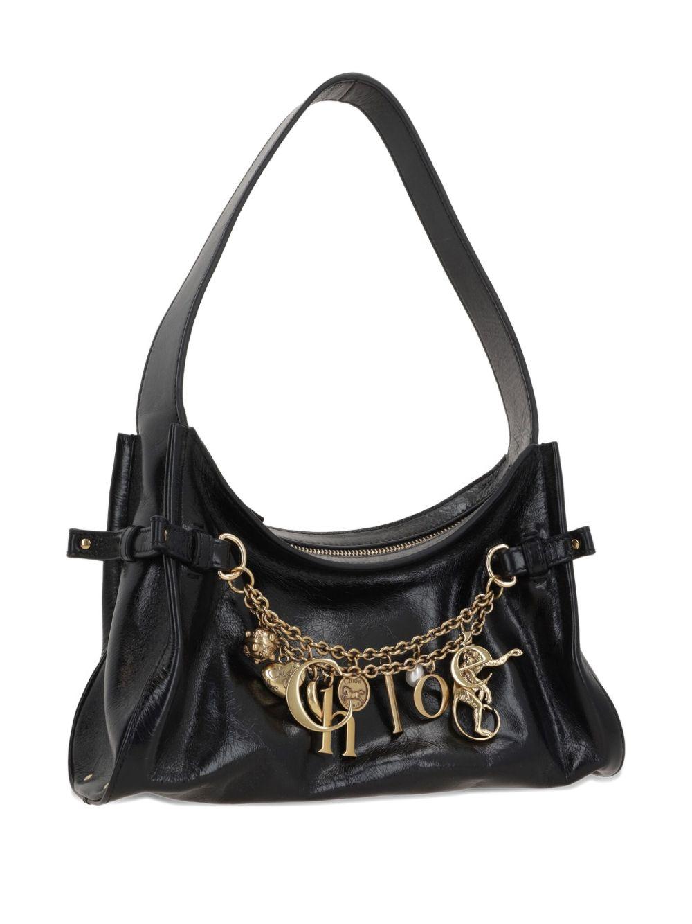 Charms embellished leather shoulder bag 25AS872P60 001 CHLOÉ 