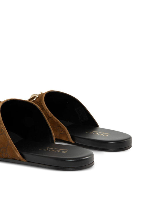 Horsebit monogram flat mules 850140 AAFQV2118 GUCCI 