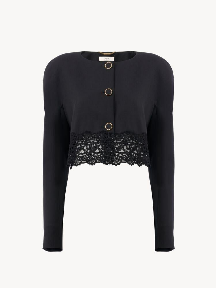 Collarless cropped jacket CH26AVE24067 001 CHLOÉ 