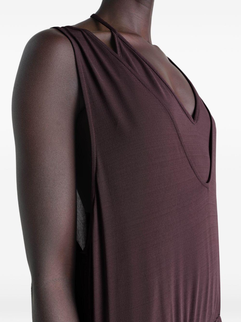 Draped V-neck midi dress DR1146 LJ1050BR523 LEMAIRE 