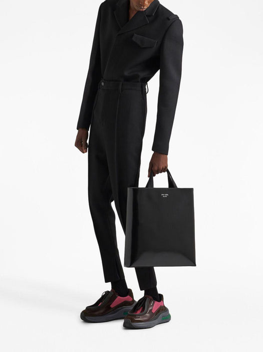 logo-stamp leather tote bag 2VG113 V OOO ZO6F0002 PRADA 