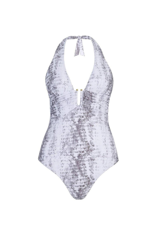 Snake print halterneck swimsuit COREHK45 WHITE OPT -WHT HEIDI KLEIN 