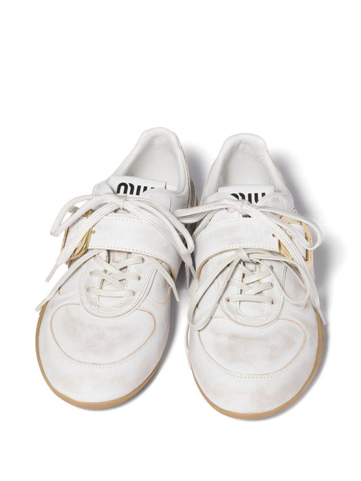 Gymnasium sneakers in antiqued leather 5E549E F A005 3F33F0009 MIU MIU 