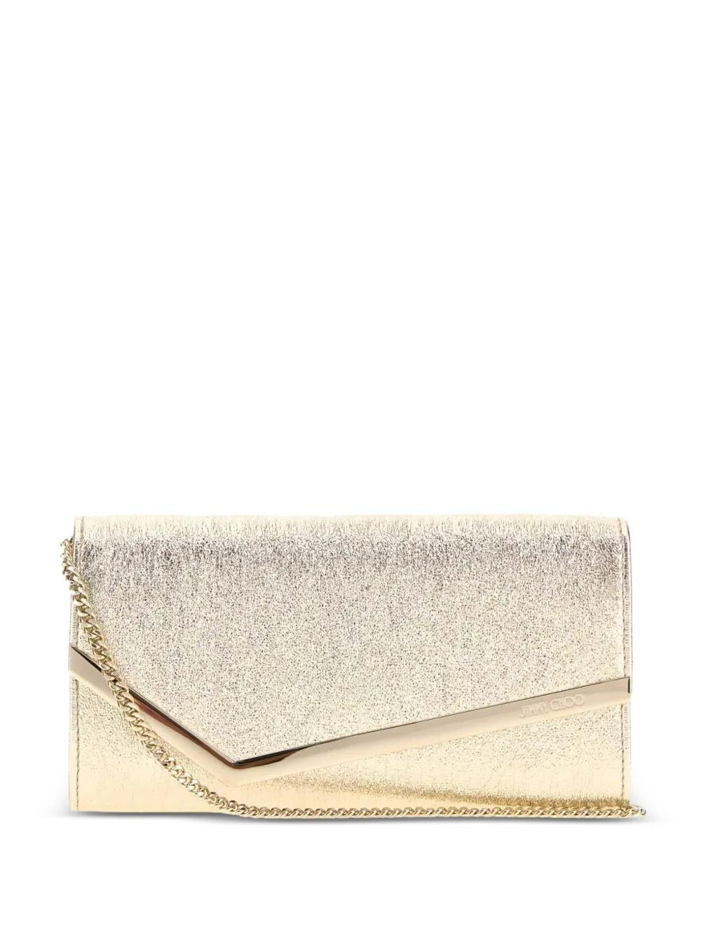 Emmie clutch bag EMMIE DXBPLATINUM ICE/LIGHT GOLD JIMMY CHOO 