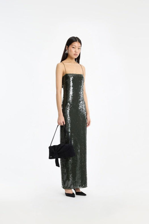 Sequins maxi slip dress 116139265  ROTATE 