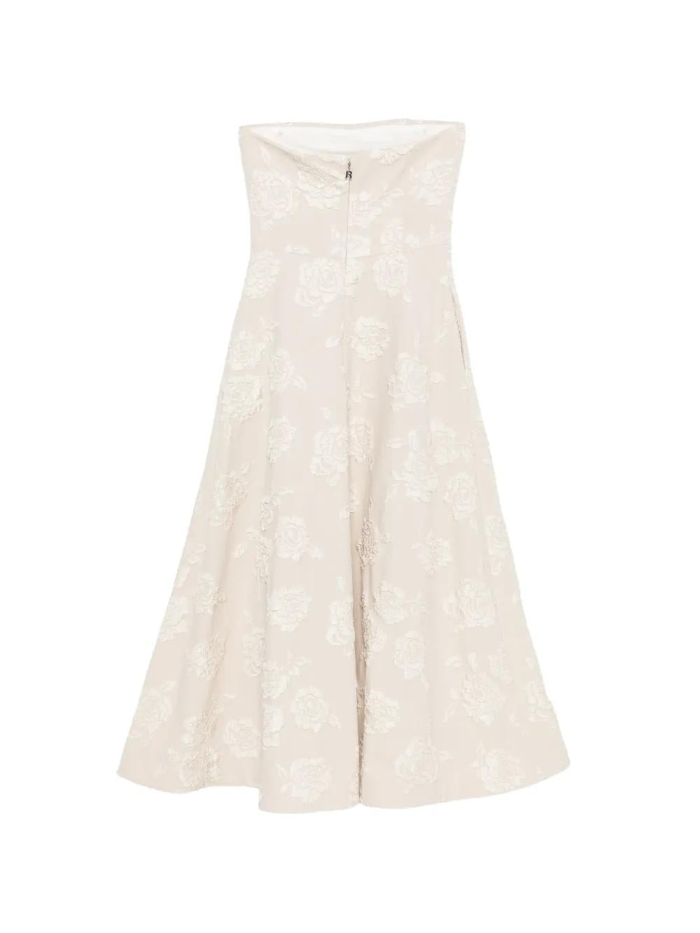 Floral-detail Strapless Midi Dress 1162572107  ROTATE 