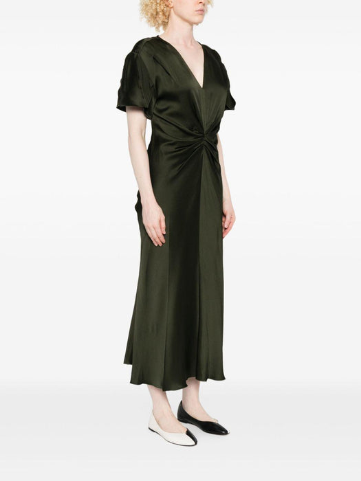 twisted V-neck midi dress 1425WDR005195D 2706 VICTORIA BECKHAM 