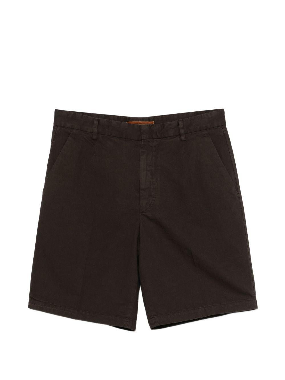 Brown front-pockets shorts Zegna UHI37A3 TB17M09 ZEGNA 