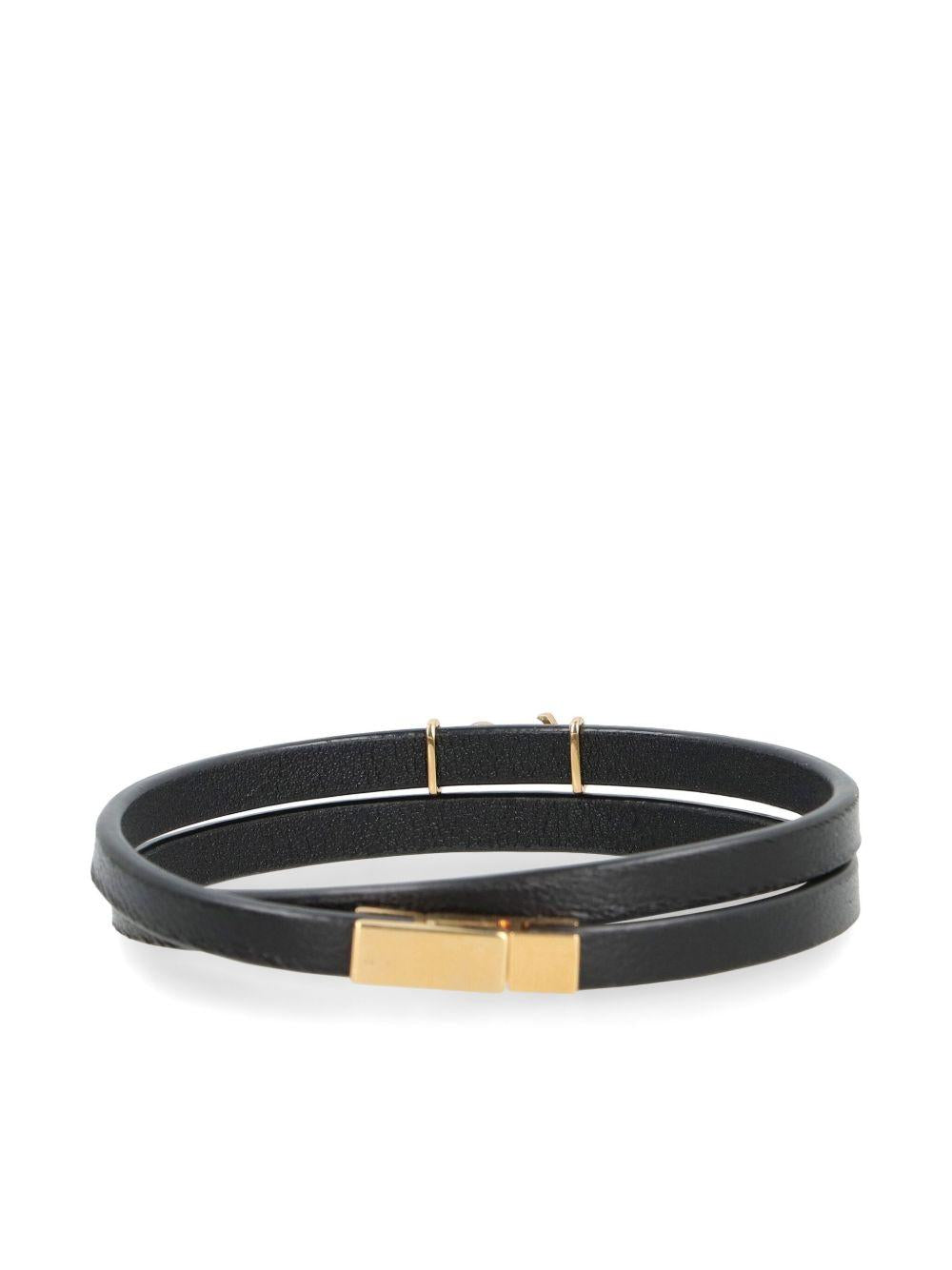double-wrap leather bracelet 745602 BL40J1000 SAINT LAURENT 