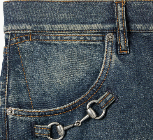 Cotton denim pants with Horsebit detail 860844 XDDF04011 GUCCI 