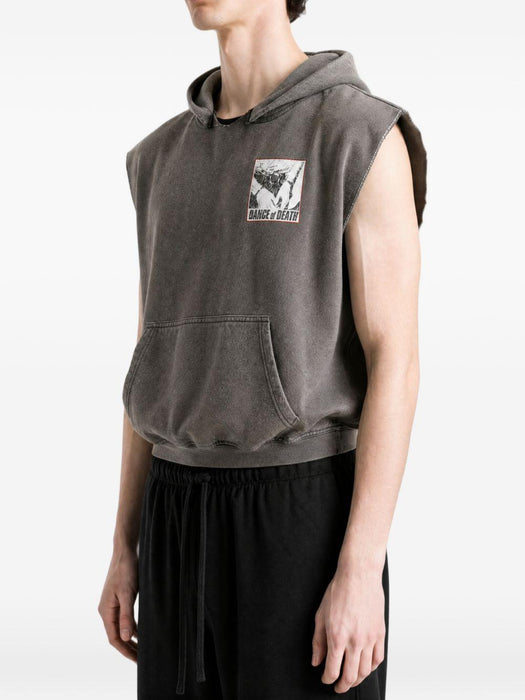 DR. BLUE CUT OFF HOODIE 4U013Q1010BRN BROWN PALY HOLLYWOOD 