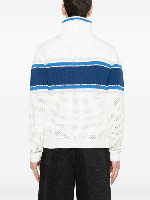 striped cardigan M-SS26-KW-1303-01 WHITE / BLUE CASABLANCA 