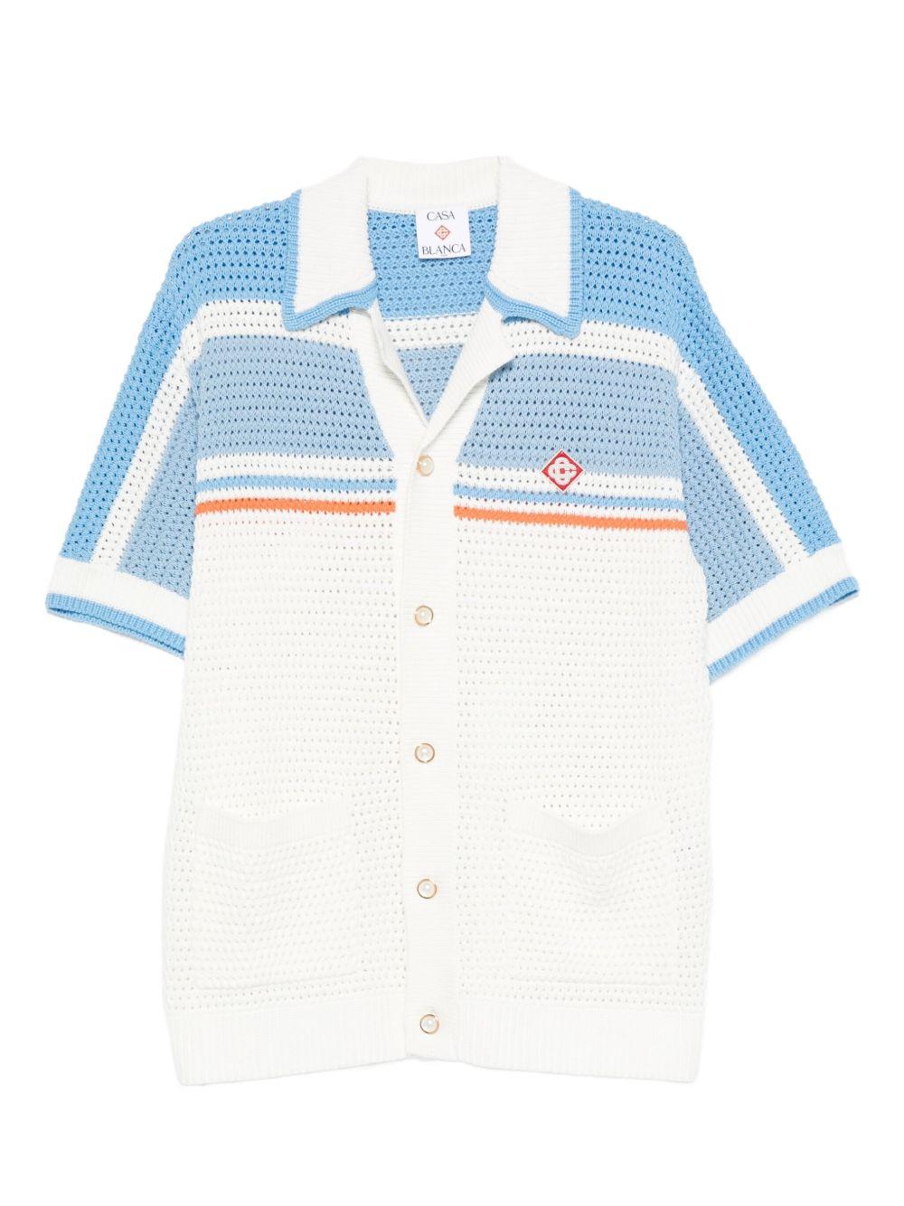 stripe-detail shirt<BR/><BR/><BR/><BR/><BR/> MPF25-KW-997-01 BLUE MULTI CASABLANCA 