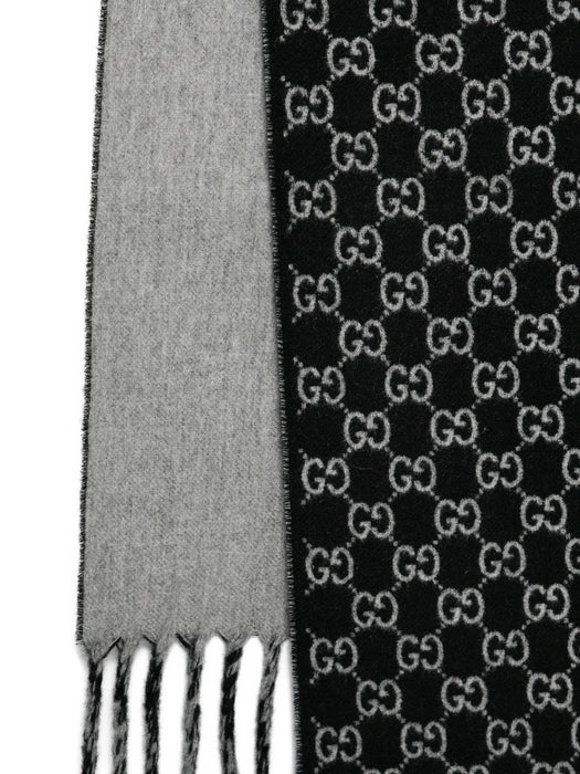 gg-monogram fringed-detail scarf 852038 4GAKX1063 GUCCI 