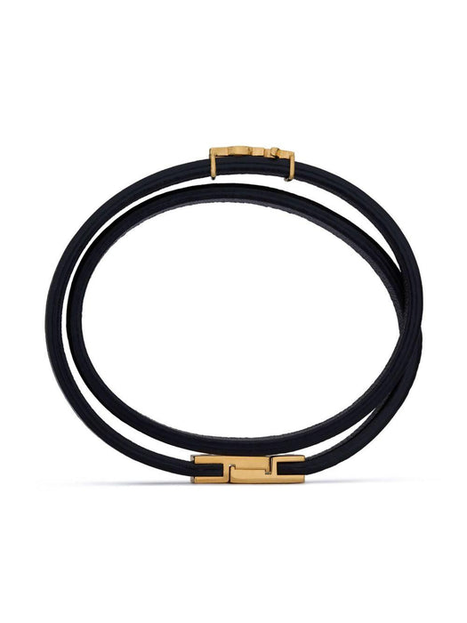 double-wrap leather bracelet 745602 BL40J1000 SAINT LAURENT 