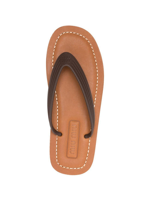 logo-detail flip-flops 5Y638E F 005 3ZMWF0003 MIU MIU 