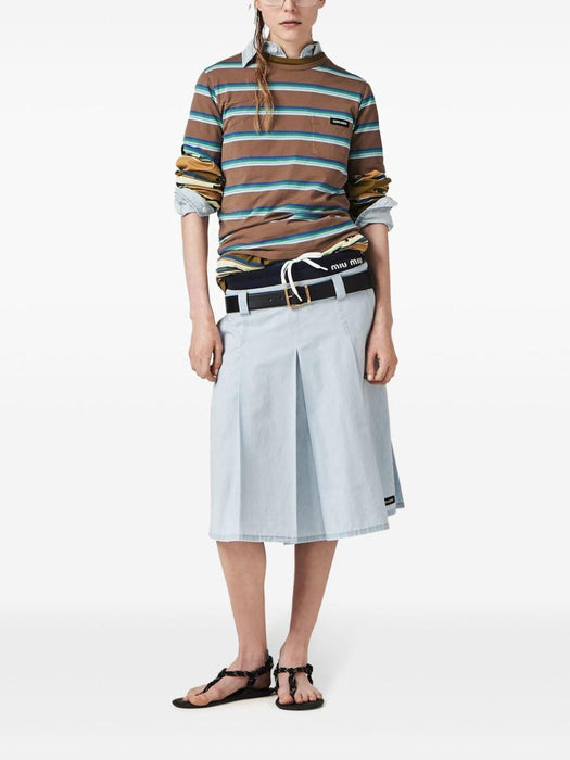pleated chambray skirt GWD320 S OOO 14UTF0076 MIU MIU 
